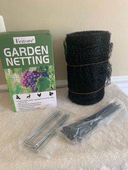 Feitore 7x100ft Garden Netting Kit – Heavy Duty Deer & Bird Fence Mesh