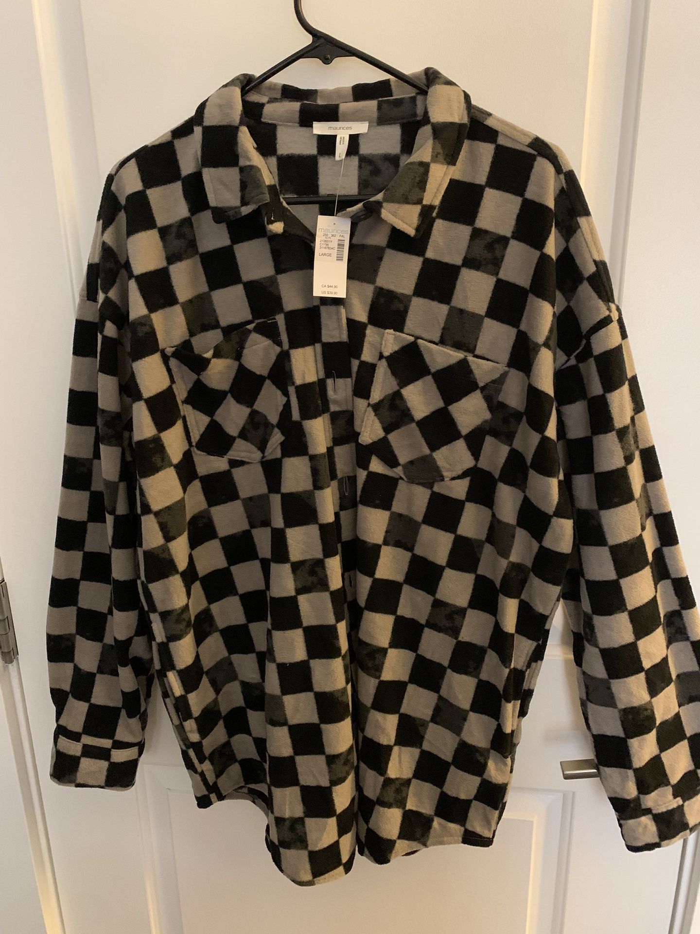 Fleece Long Sleeve Button Up Shirt