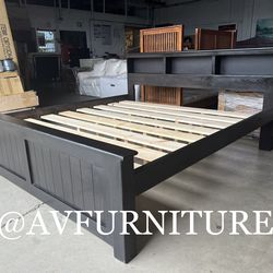 Solid Wood King Bed Frame