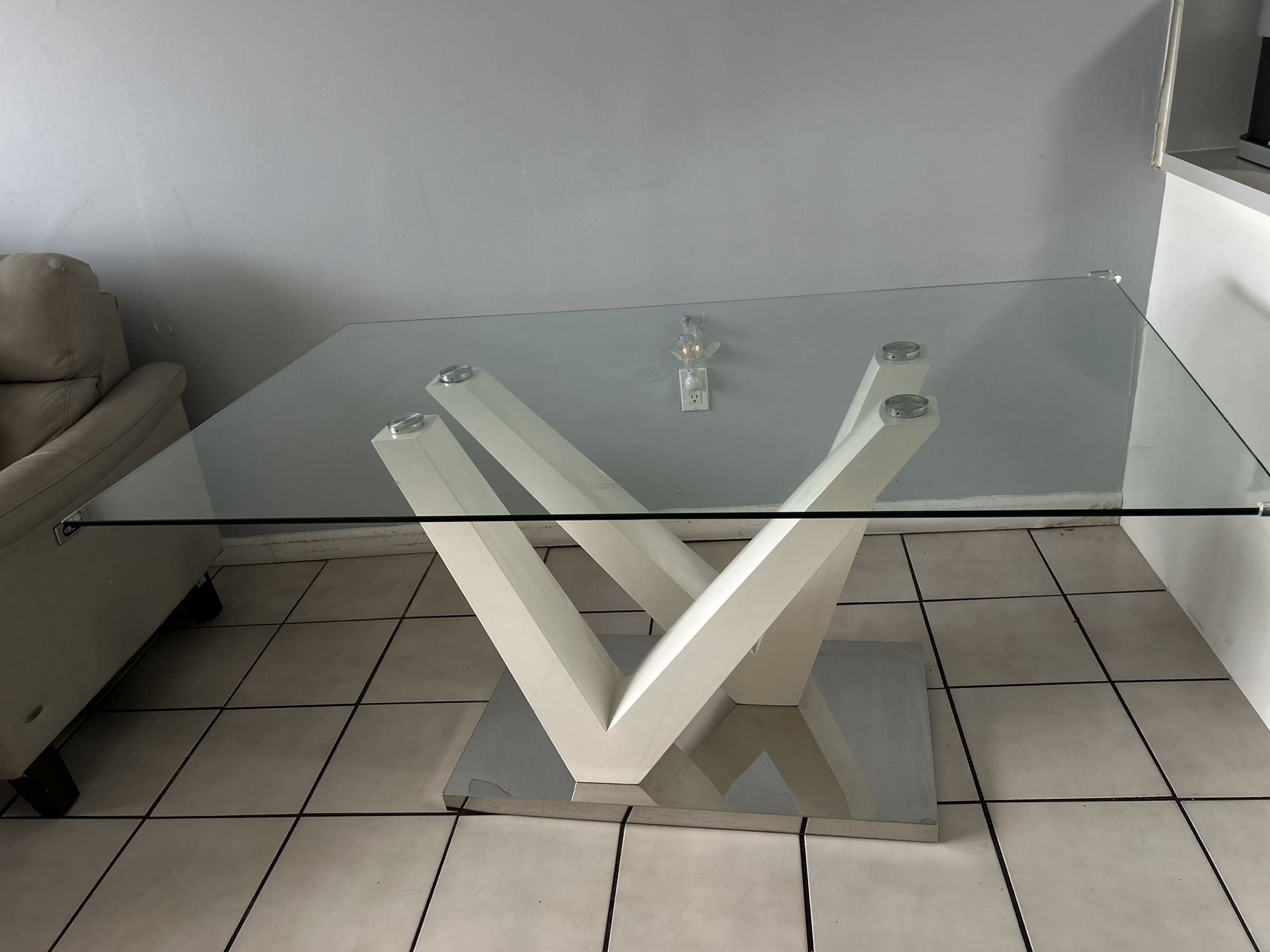 Glass Top Dining Table