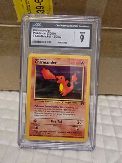 Pokemon Charmander team rocket cgc 9