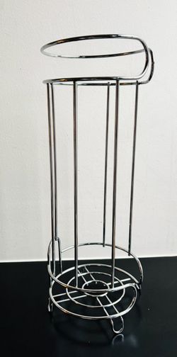 Chrome Toilet Paper Roll Standing Holder Organizer 