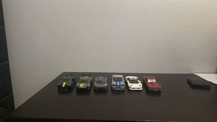 6 built lego cars
