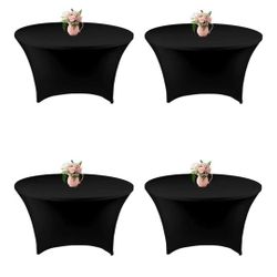 Spandex Black Tablecloths 4 Feet