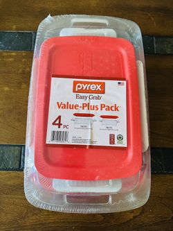 PIREX EASY GRAB VALUÉ - PLUS PACK 4 PIECES JUEGO DE REFRACTARIOS NUEVOS