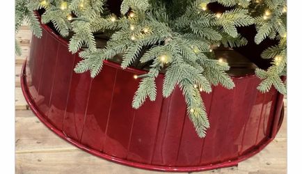 Christmas Tree Collar 35 Inches Red Planks Christmas Tree Skirt