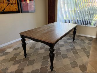 Beautiful Brand New Large Solid Wood 2-Tone Dining Table