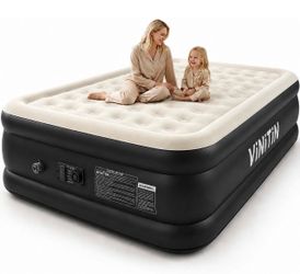 Queen Air Mattress with Built-in Pump, 16" Elevated Inflatable Bed for Home & Guests
