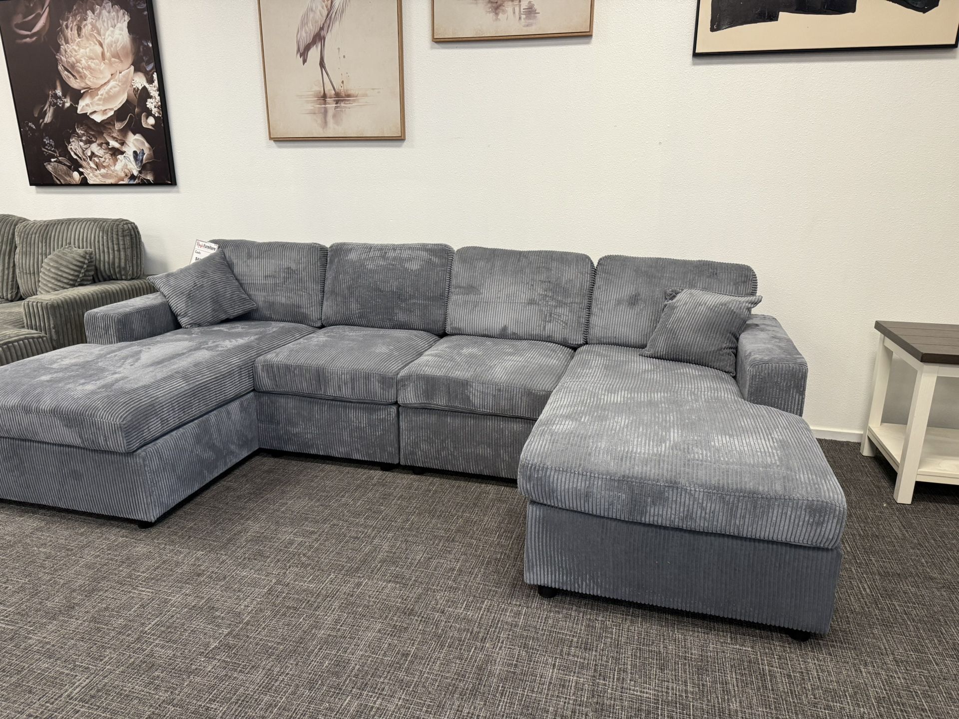 Gray U-Shape Sofa Sectional Set - $0 Down Financing