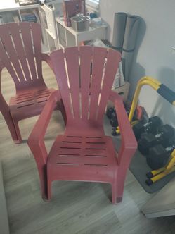 Outdoor adirondack red chairs