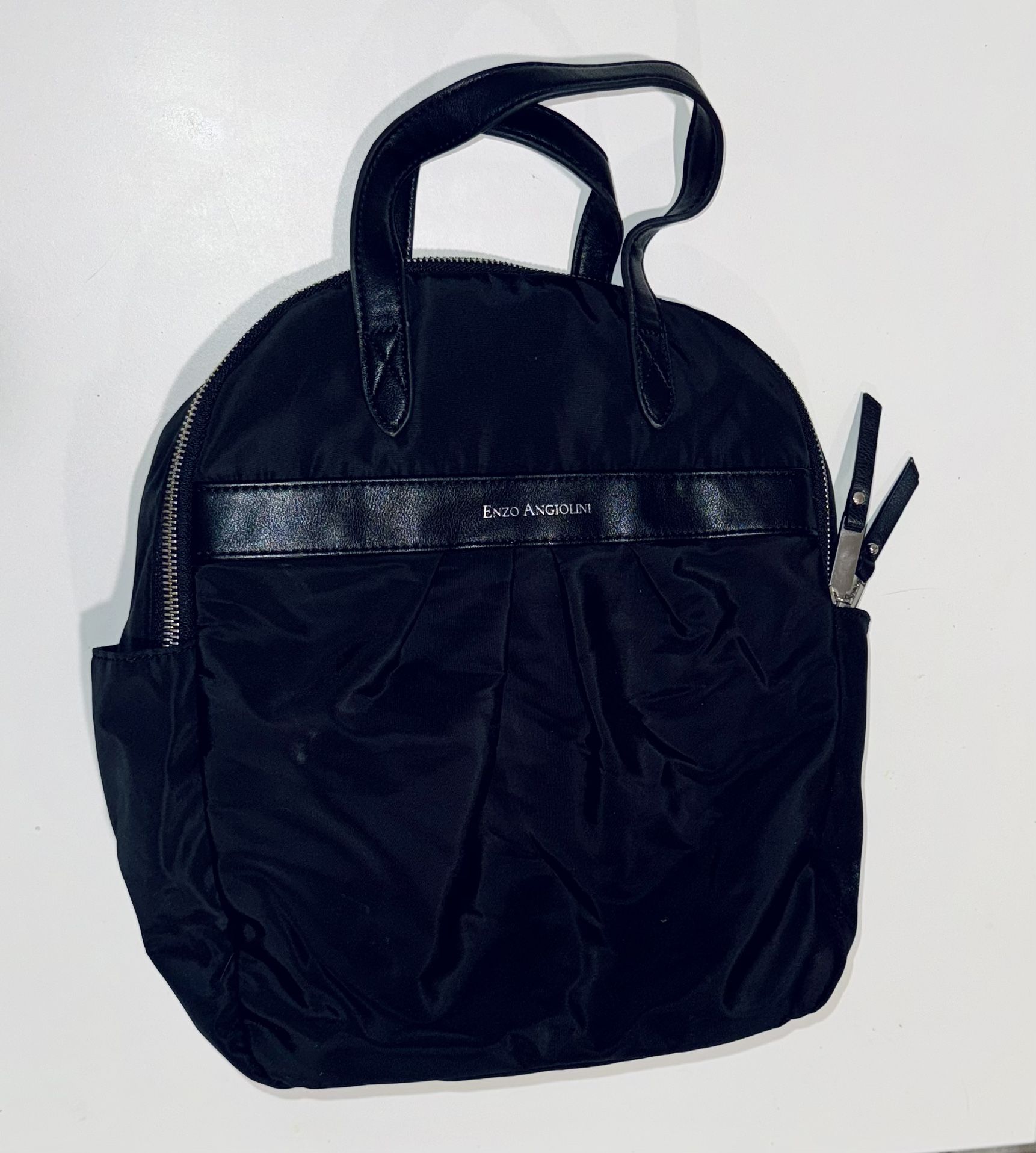 black nylon backpack