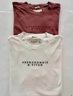 Abercrombie & fitch two shirt for men size M in very good condition  Color White and burgundy
