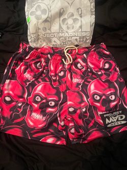 Project Madness Skull Print Mesh Shorts XL