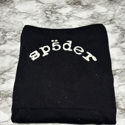 Sp5der VVS Black Webstone AOP Hoodie Size XL Rhinestone Logo New In Bag
