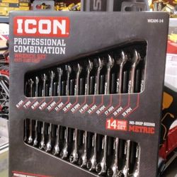 ICON PROFESSIONAL COMBINATION WRENCH SET ANTI - SLIP GRIP