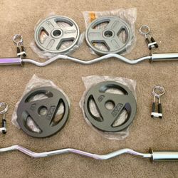 Brand New 50 Lb Olympic Weight Set with Curl Bar
