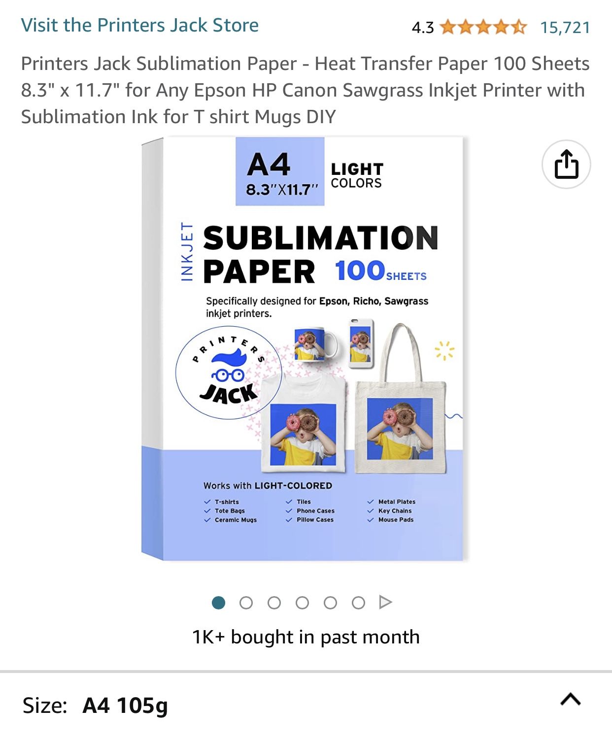 Sublimation Paper Inkjet NEW