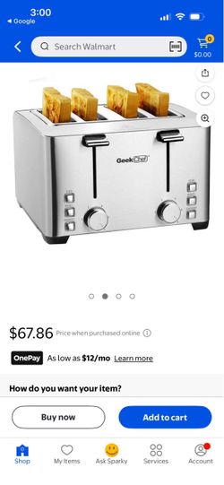 Geek Chef 4-Slice Stainless Steel Toaster