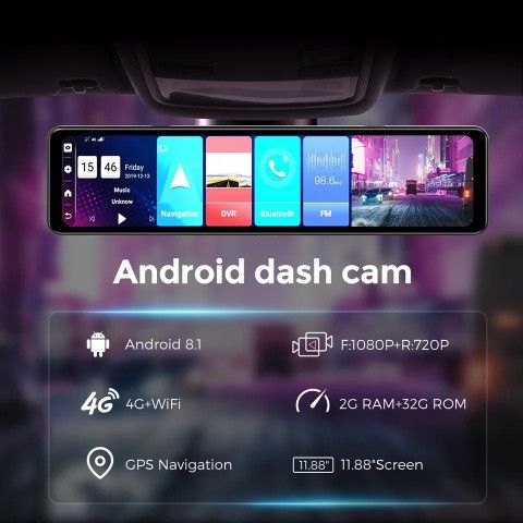 Z70 HD Android 8.1 WIFI 4G Dual
Lens Car GPS Rearview Mirror