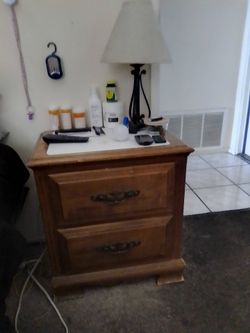 Nightstand with lamp