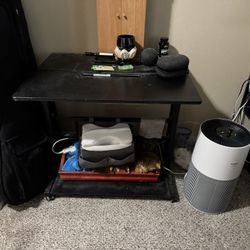 High rise Mobile computer Cart Desk Laptop Adjustable