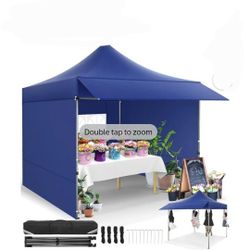 10x10 Pop Up Canopy Heavy Duty Party Tent with Removable Awning and Sidewalls,Easy Up Outdoor Wedding Commercial Canopy,Gazebo All Season Windproof&Wa
