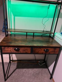 computer desk with UBS