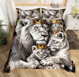 Lion Family Duvet Cover Set King Size