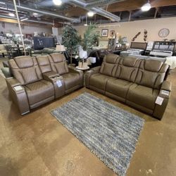Top Grain leather Power Reclining Sofa
