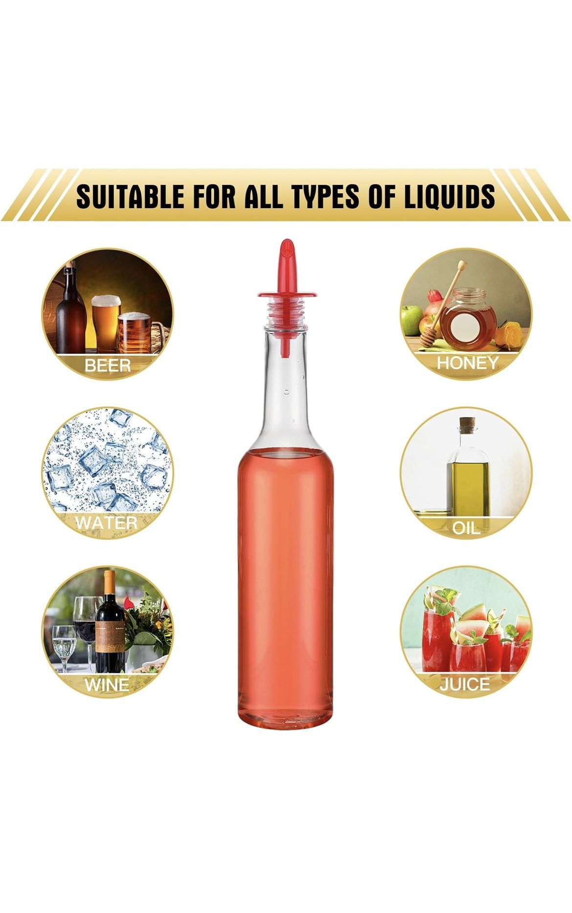 Tioncy 7 Sets 15oz Plastic Liquor Bottles