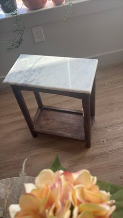 Real marble side table