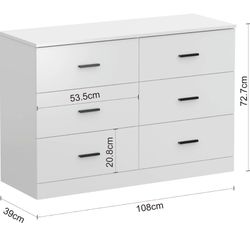 Modern 6 Drawer Dresser for Bedroom