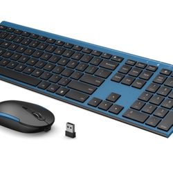 Blue Wireless Mouse And Keyboard New Never Used 