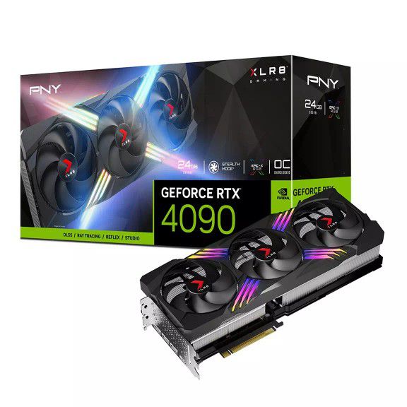 NEW PNY GeForce RTX® 4090 24GB XLR8 Gaming Verto Epic-X Graphics Card in hand 
