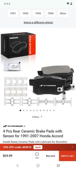 Rear ceramic brake pads