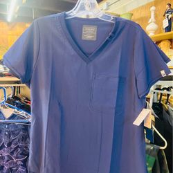 (3)Women’s CHEROKEE Medical Uniform/Scrub Top Short Sleeve Navy Size Small