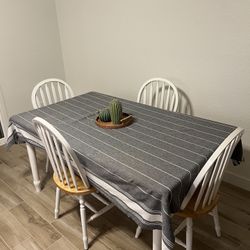 White Dining Table w/ 4 Chairs