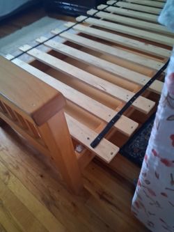 Twin bed oak frame