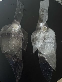 Hand made huge Flower Lily clear earrings