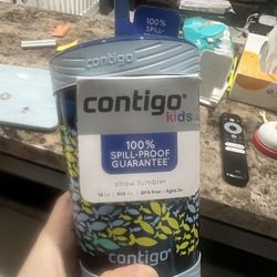 Contigo Spill-Proof Kids Straw Tumbler 14oz Nautical School of Fish Graphic