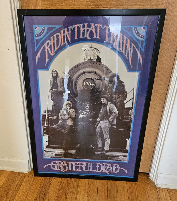 Vintage Grateful Dead "Ridin' that Train" (24" x 36") Framed Poster!