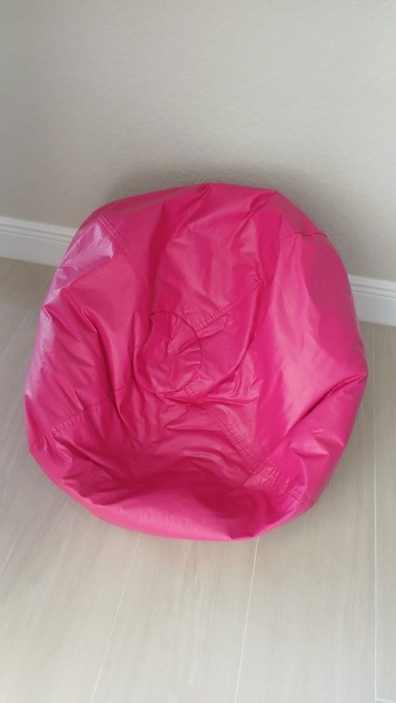 Pink Faux Leather Bean Bag