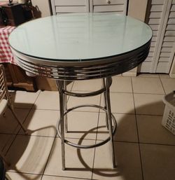 Pub table in vintage diner style 