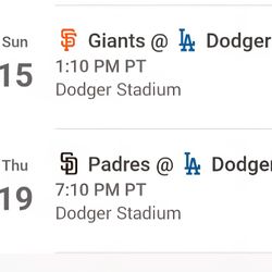 Dodger Tickets 2 Seats