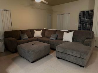 Ashley Furniture Sectional with Chaise & Ottoman