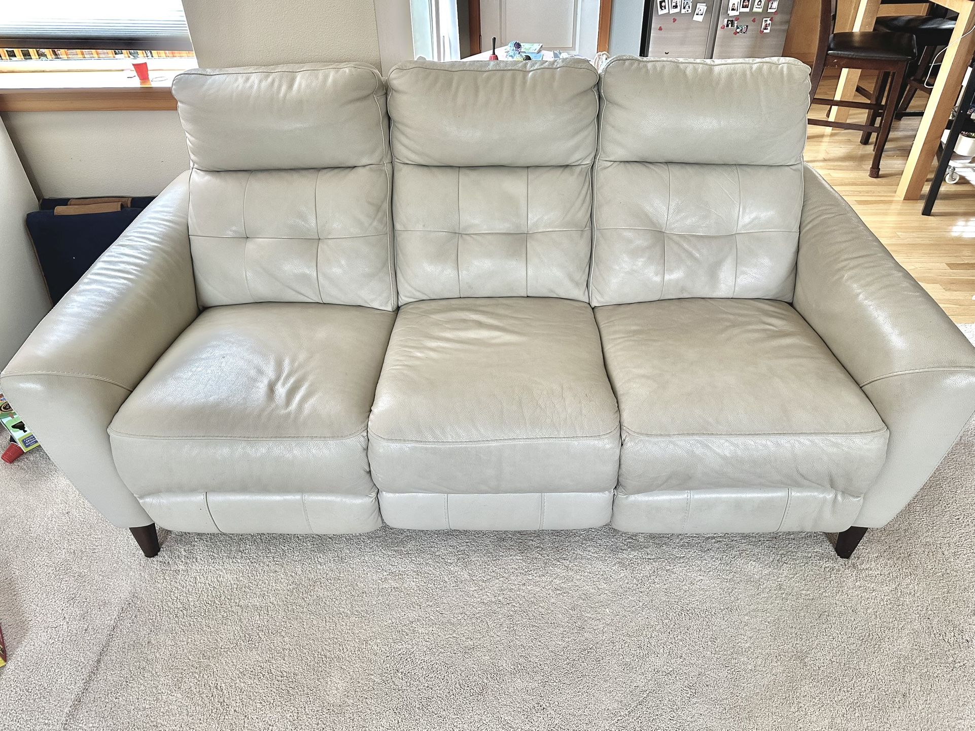 Leather Power Reclining Sofa with Power Headrests