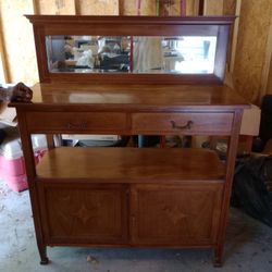 Antique buffet with mirror 