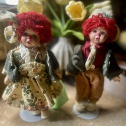Vintage Clown Doll Set