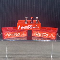 Vintage Coca Cola Miniature Mini Coke Bottles Crates 