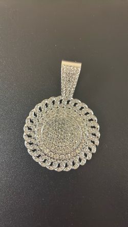 Iced Out Round Medallion Pendant